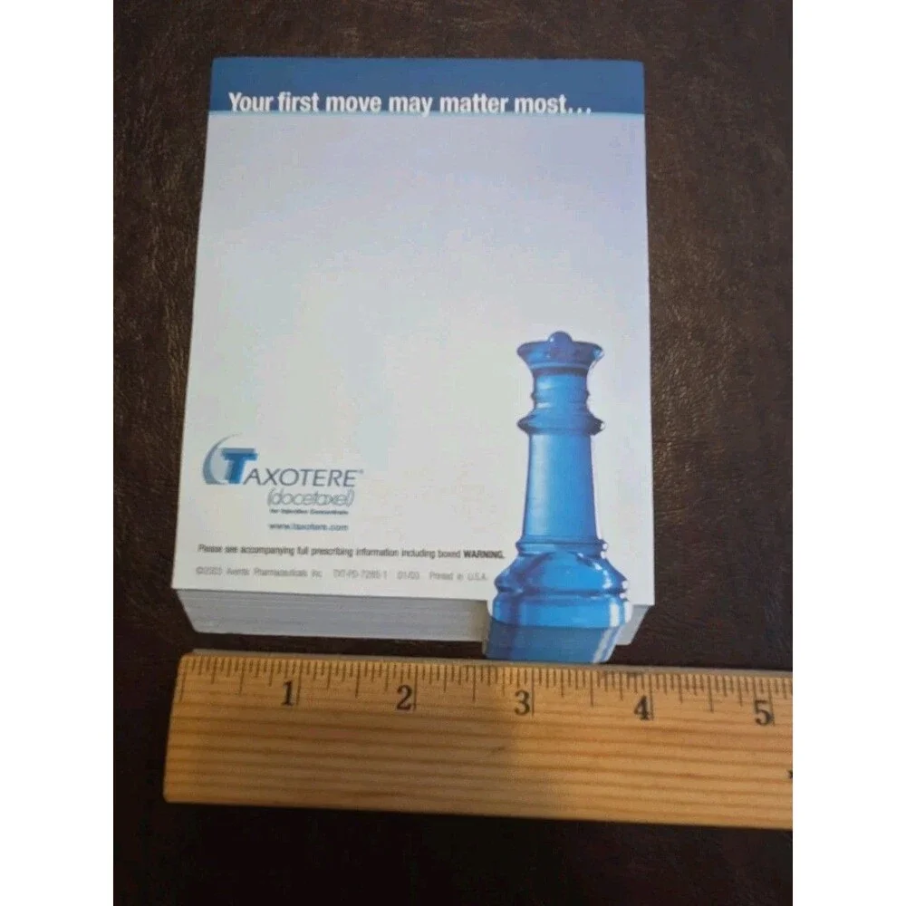 Taxotere Drug Rep Scratch Pad Sticky Notes  Blue Chess Piece 2003